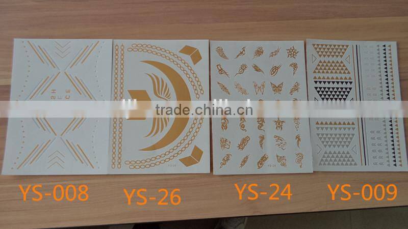 2015 arabic tattoos/metallic tattoo ink tattoo/flash tattoo/jewelry temporary tattoo in stock