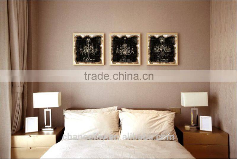 2016 Vintage Style Linen Canvas Print Light Modern Canvas Wall Art living room decoration 3 pannel set