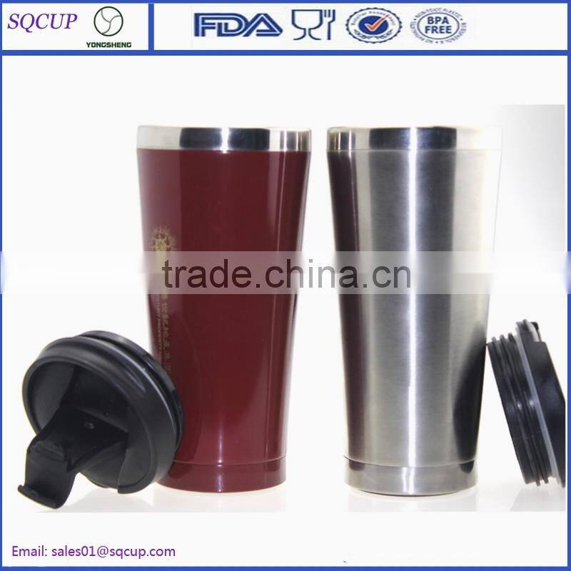 High Quanlity 16oz colorful Stainless Steel Travel Mug with Easy-Clean Lid