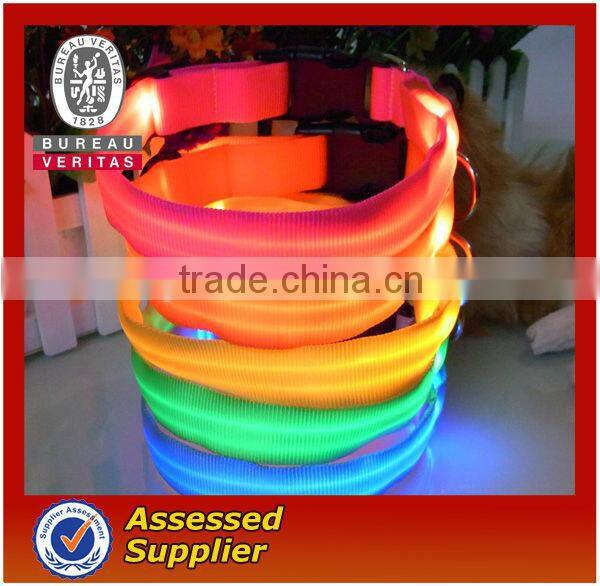 without MOQ pet collar and leash with flash light