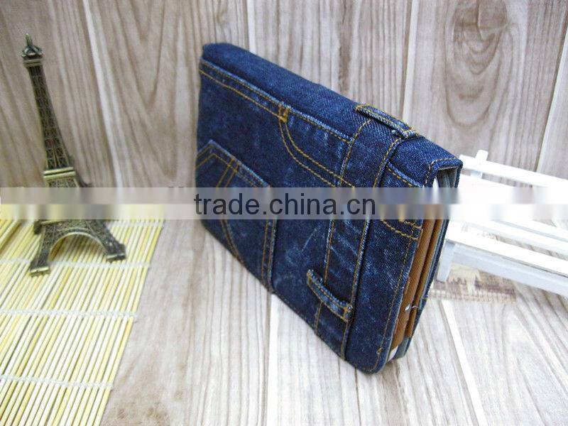Denim Folio Case Stand Magnetic Auto Sleep Wake for Samsung Galaxy Tab 2 P3100 P3110 7.0 INCH