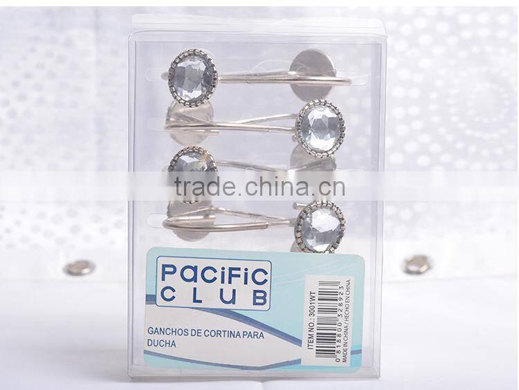 2015 Hot sale PEVA dot prnting shower curtain set for bathroom , best price shower curtain hooks