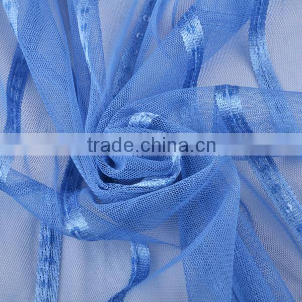 China lace net bottom needle line embroidery fabric design for girl dress