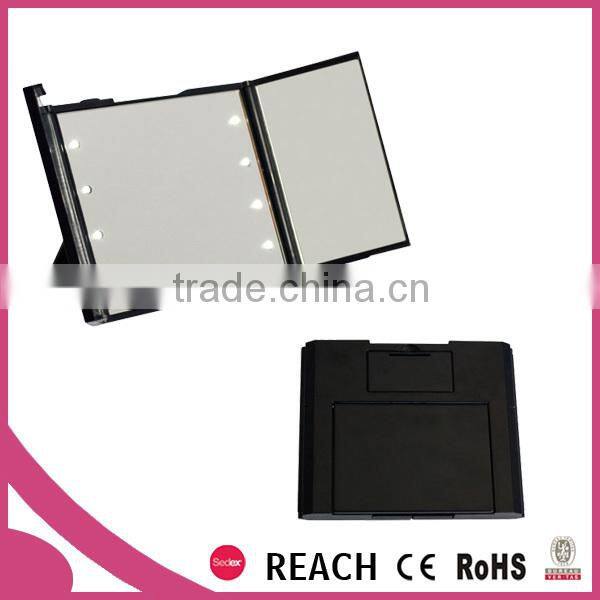 Portable folding makeup table mirror, mini desk cosmetic mirror with lights
