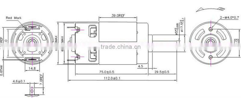 110V Motor, Dia45mm*L75 DC Motor for Hand Blender and Coffee Machine