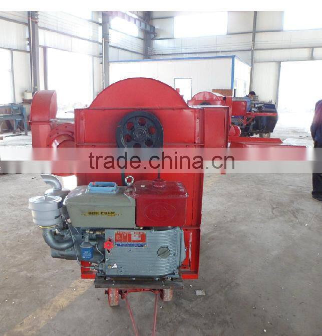 Wheat barely thresher machine with diesel engine drive