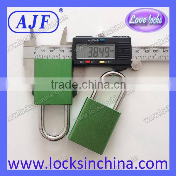 AJF high quality and top security colourful aluminium padlock with keys