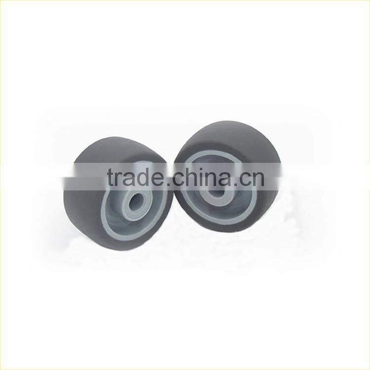 2016 newest durable 36.5mm grey TPU ball rubber caster wheels with shaft