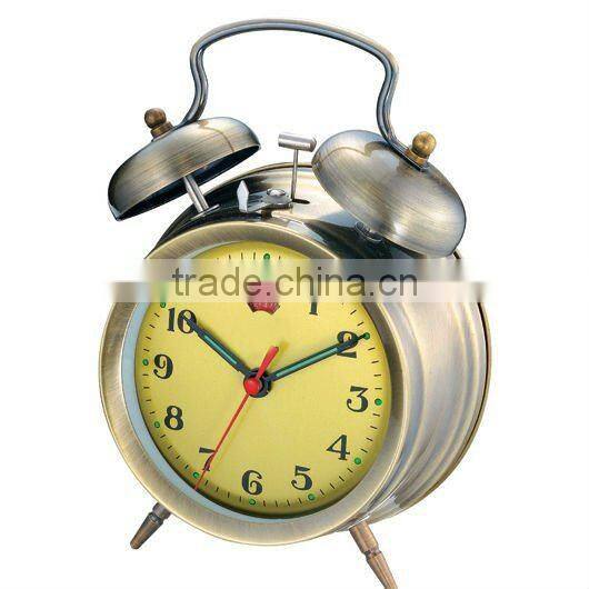 4 inches metal mechanical twin bell alarm clock