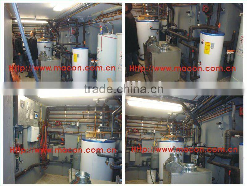 Home heating pump with hot water, electric heater