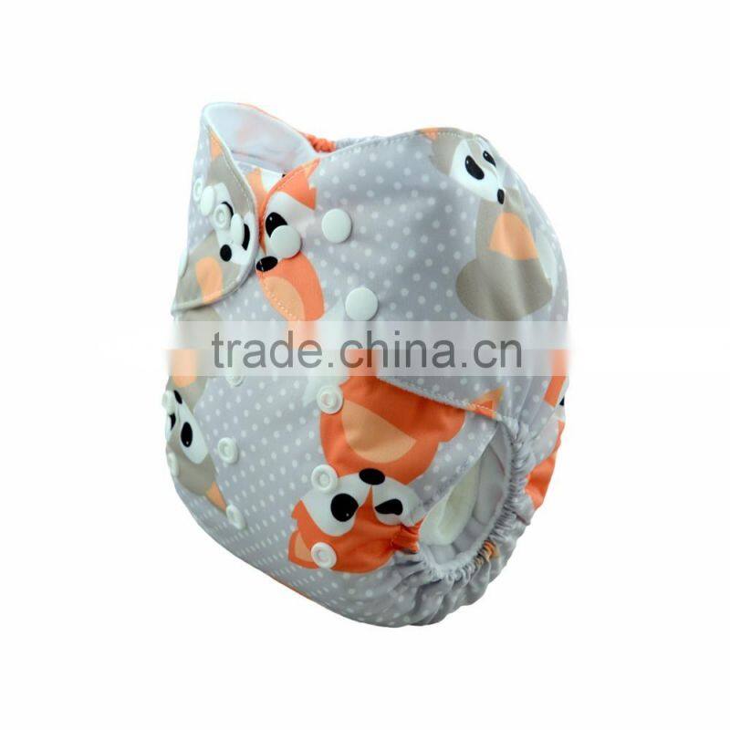 Alva 2016 Fox Pattern Free Shipping Wholesaler of Baby Cloth Diapers