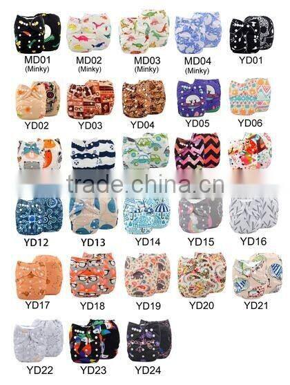 2016 ALVA black and white piano melody printed positioning pocket diaper one size and reusable baby cloth diapers in China