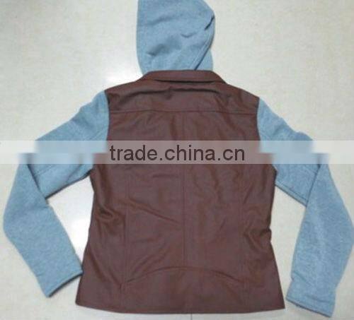 2015 ladies pu leather jacket in apparel stocks
