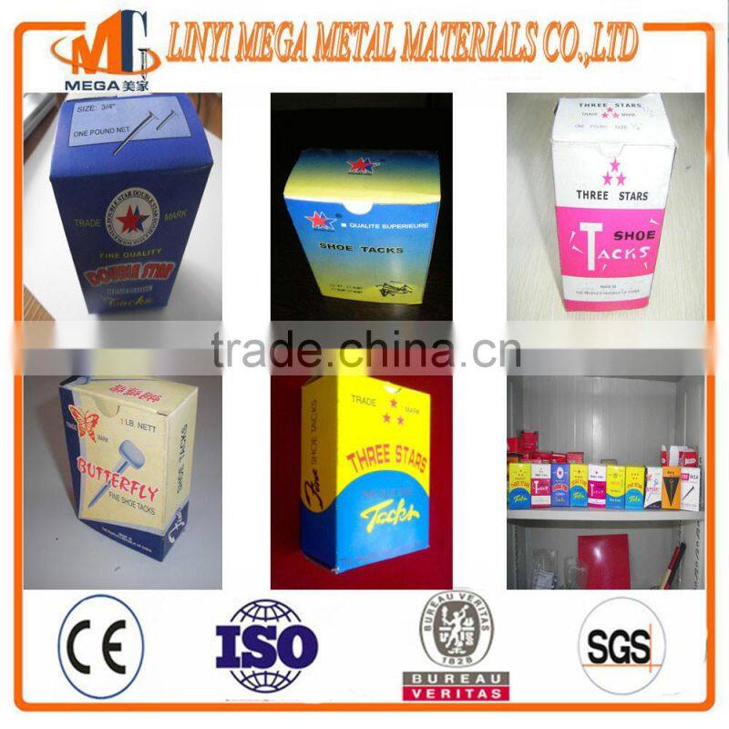 the factory have Iron bluish shoe tacks black cupper nails famous brand three star