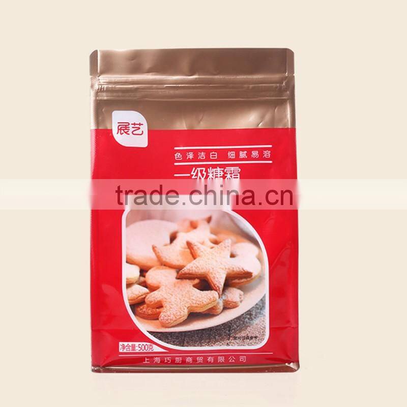 customized laminated quad seal box pouch plastic packaging bag for milk powder, pet food etc.