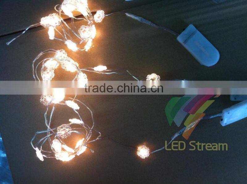 CR2032 Batteries Operated Christmas Ornaments LED String Light Snowflake