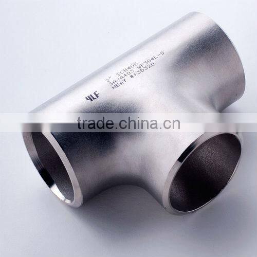 stainless steel 304 reducing tee butt weld tee