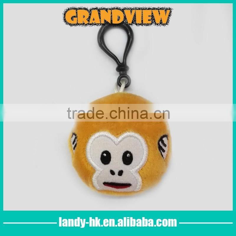 Fashionable animal plush keychain/ plush panda keychain with plastic ring