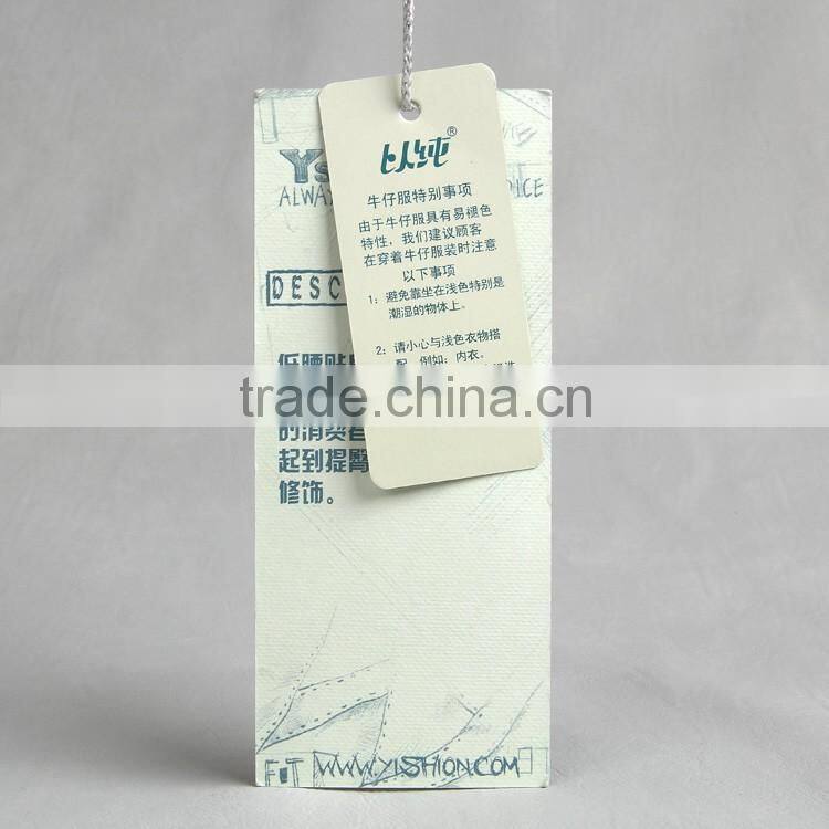 Custom direct factory made hangtag for girls' contoured-fit jeans