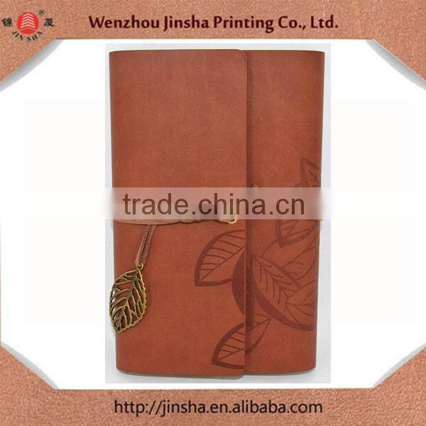 leather organizer file folder organizer notebook loose leaf type with leather rope and copper leaf