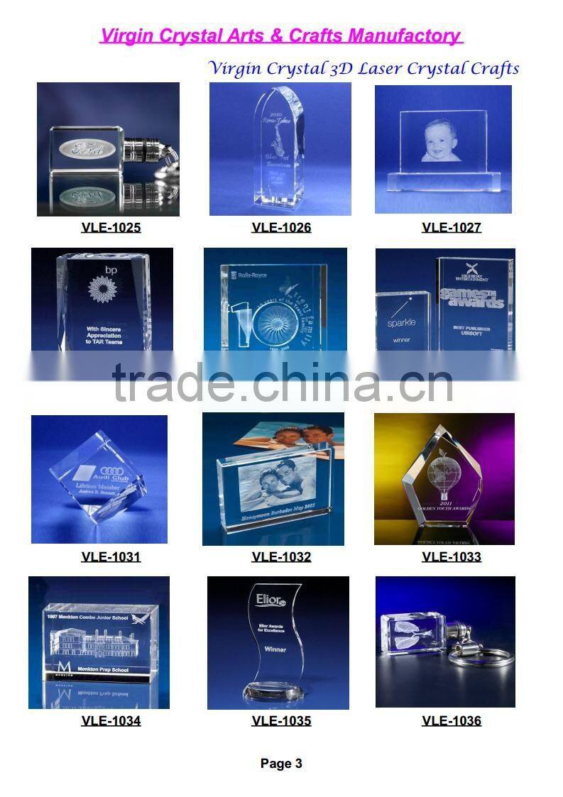 Wholesale 3D laser crystal cube crystal Christmas decoration