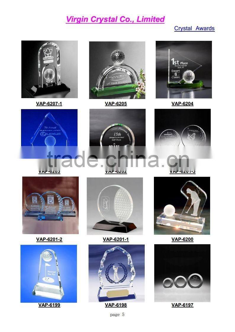 Hot sale colorful crystal half round shape trophy awards plaques for business gift