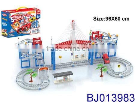 Hot new high speed electric plastic rail car toy slot car set toy