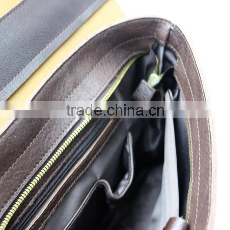 New multifunctional notebook Briefcase cowhide leather men's shoulder bag
