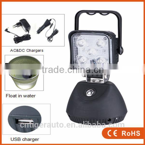 CE ROHS IP67 Waterproof Rechargeable Aluminum LED Car Light High Power Spot Light