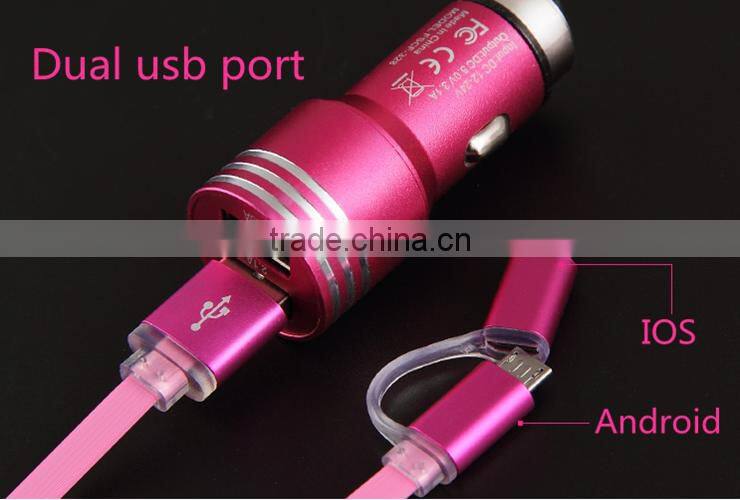 2016 hot sales usb car charger for automobile 2.4a vw car usb charger