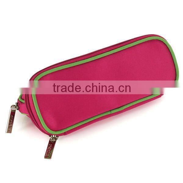 Polyester with piping zipper cosmetic bag
