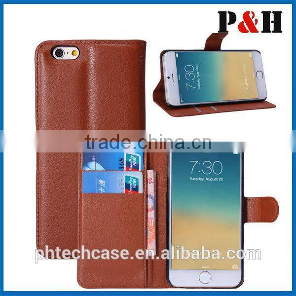 2015 PU leather wallet design mobile phone case with stand function for iphone6 iphone6s