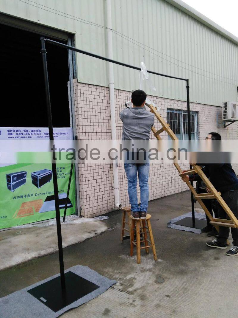 wedding Backdrop pipe system in black color with height adjustale Upright