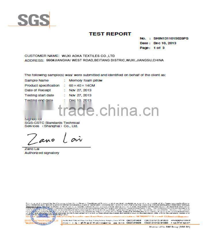 Luxury Standard Memory Foam Pillow with Bleached Velour Cover