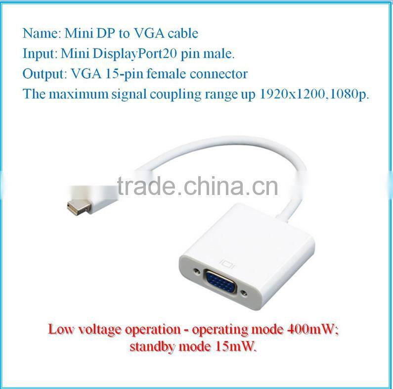 High quality low price Mini DP to VGA cable YJS-DP/VGA for ctv camera
