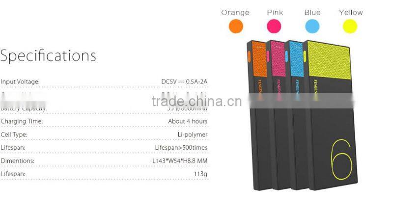 Power Slim 8.8 thickness portable power bank high capacity mobile power bank