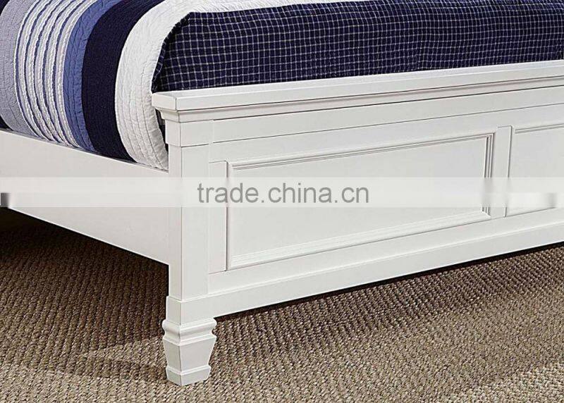 Yihua Tamarack White Master Bedroom Round Platform Bed Queen Size