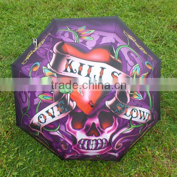 heat transfer silver uv protection printed umbrella