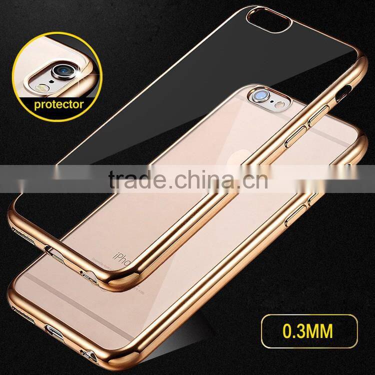 Manufacturer case for iphone 6 tpu case electroplate middle frame mirror case