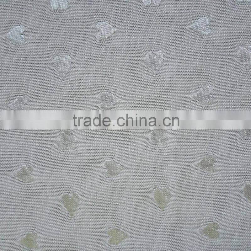 Factory new design 87/13 nylon spandex heart shape patern jacquard mesh fabric, garments jacquard mesh fabric