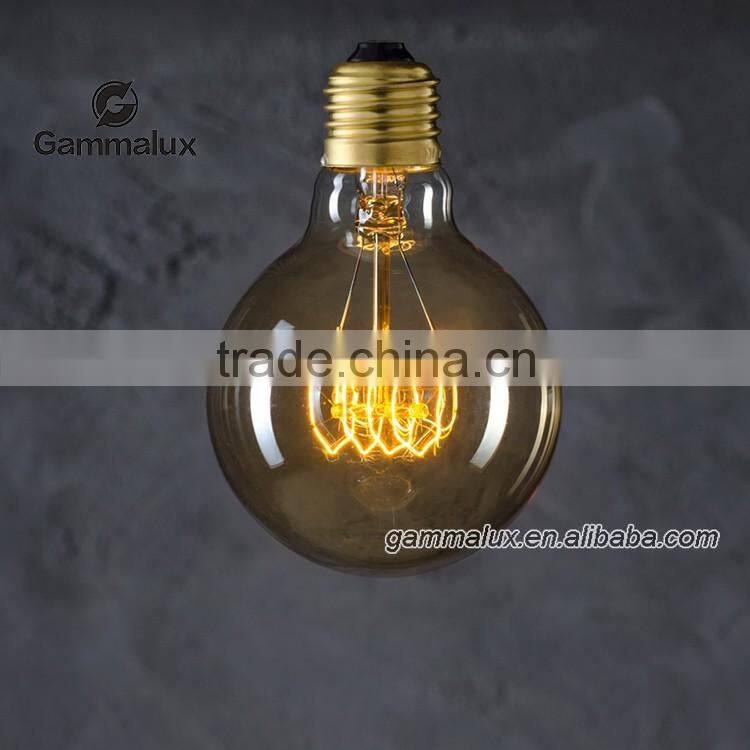 Globe 80 Vintage Loop Decorative Light Bulb. Unique Spiral Filament. Works with Dimmers.