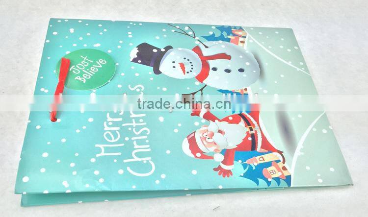 Christmas Gift Bag Red satin Ribbon and tag