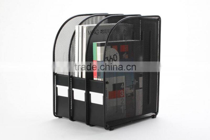 B8507 office desktop accessories stationery metal mesh magazine holder metal wire file holder magazine organizer