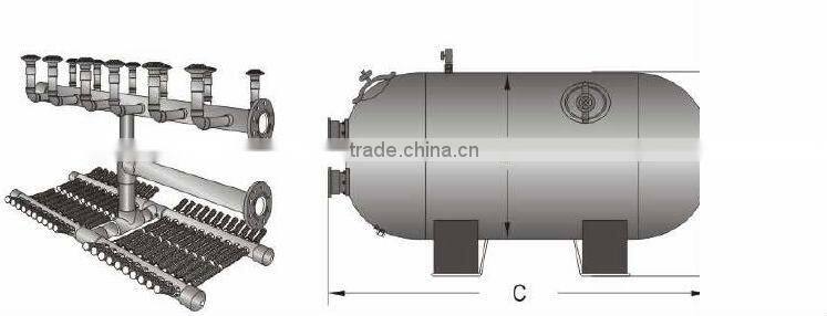 Horizontal swimming pool water filter