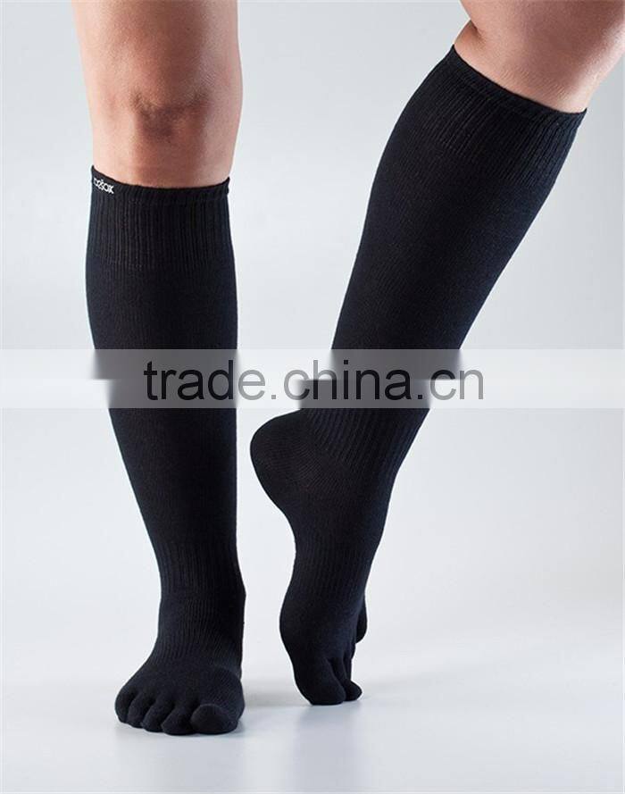 knee high cotton toe women five fingers socks