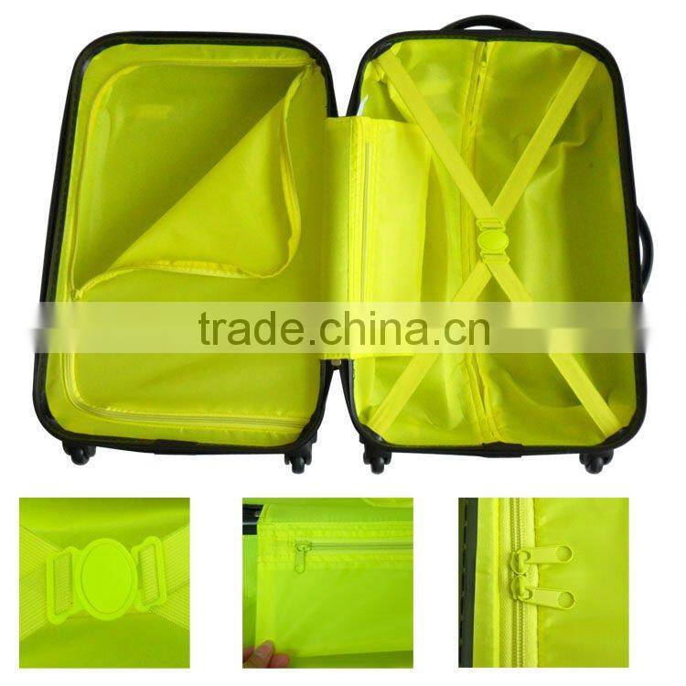 2014 china supplier New product 3pcs blue ABS elastic paint suitcase/luggage and bags/travel bags and luggages