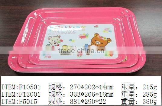 Melamine nice quality printing plastic tray