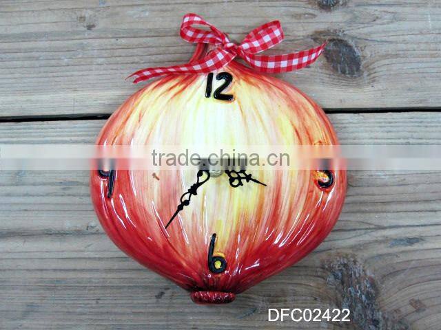 Cute ceramic emboss clock decorative hang wall clock