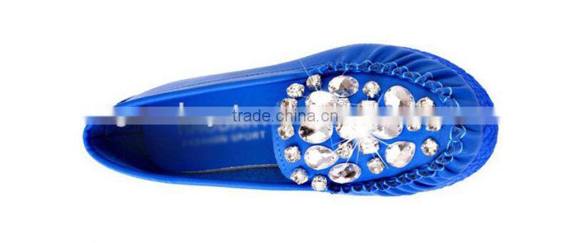 Flat Shoes With Round Soft Leather Low Shoes Women Diamond Peas Shoes