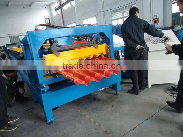 Colored Metal Roof Tile Sheet Roll Forming Machine For House Roof Use, Corrugated Step Roof Tile Making Machine